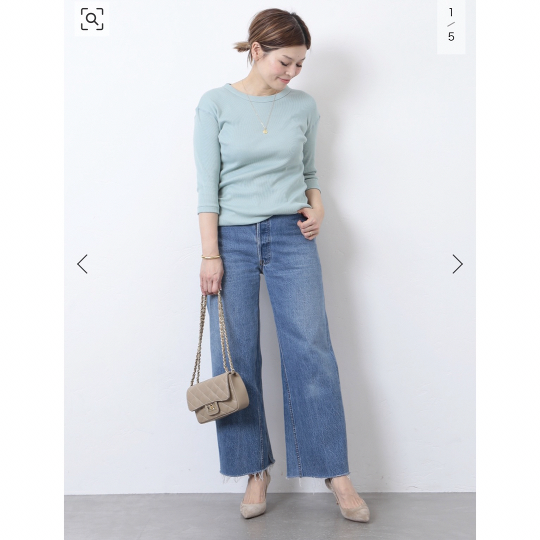 DEUXIEME CLASSE(ドゥーズィエムクラス)の専用MUSE de Deuxieme classe *rib Tシャツ　グリーン レディースのトップス(カットソー(長袖/七分))の商品写真