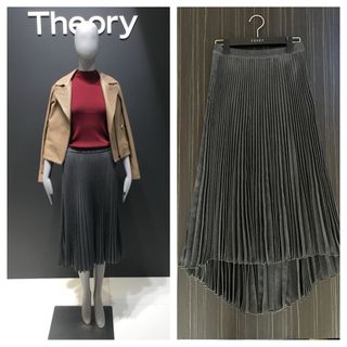 セオリー(theory)のTheory  プリーツスカート グレー(ロングスカート)