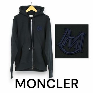 モンクレール(MONCLER)のMONCLER　ジップアップパーカー　ロゴワッペン　ダークネイビー　サイズM(パーカー)