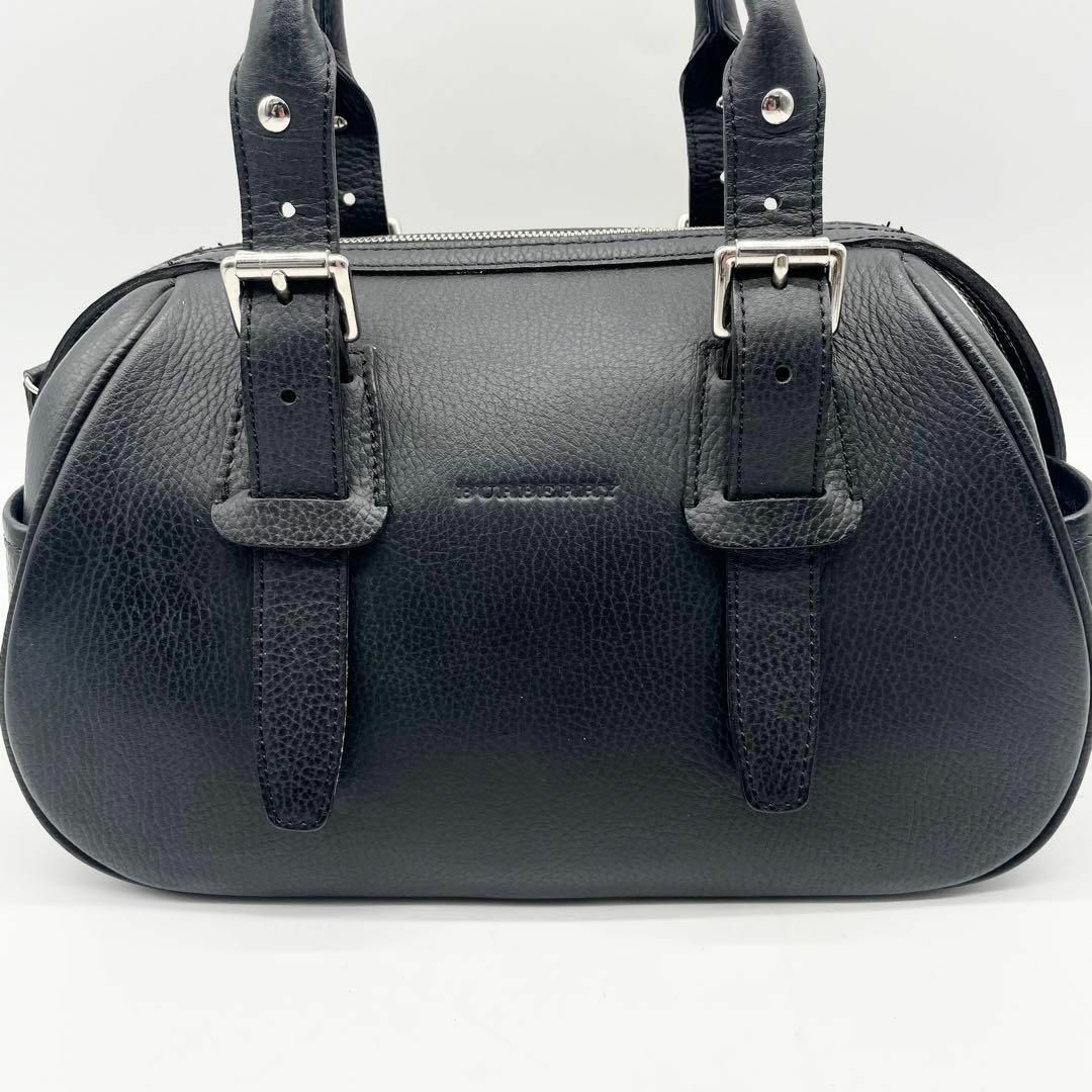 BURBERRY(バーバリー)の極美品✨バーバリー　ミニボストンバッグ　ノバチェック　レザー　ブラック レディースのバッグ(ボストンバッグ)の商品写真