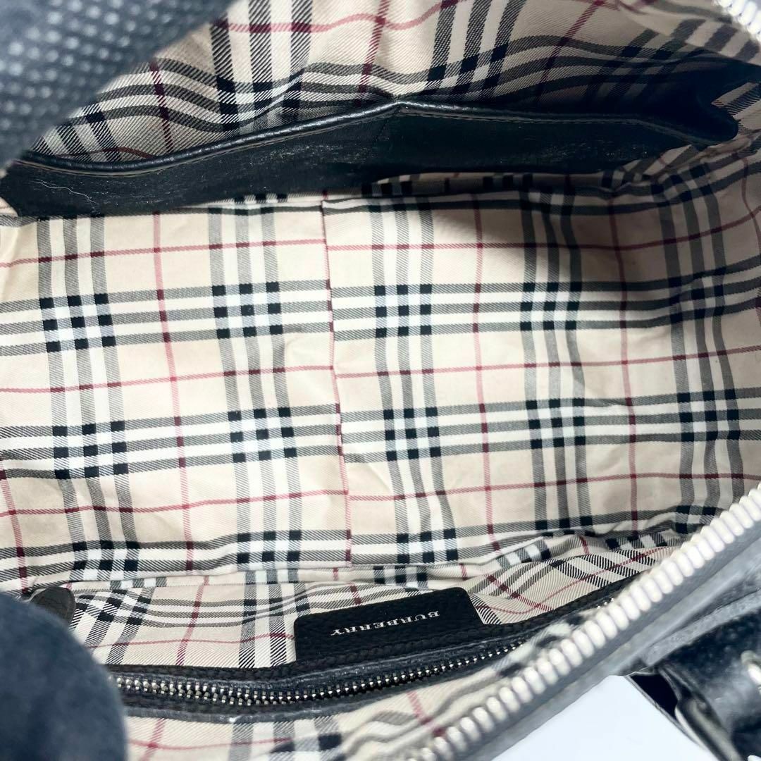 BURBERRY(バーバリー)の極美品✨バーバリー　ミニボストンバッグ　ノバチェック　レザー　ブラック レディースのバッグ(ボストンバッグ)の商品写真