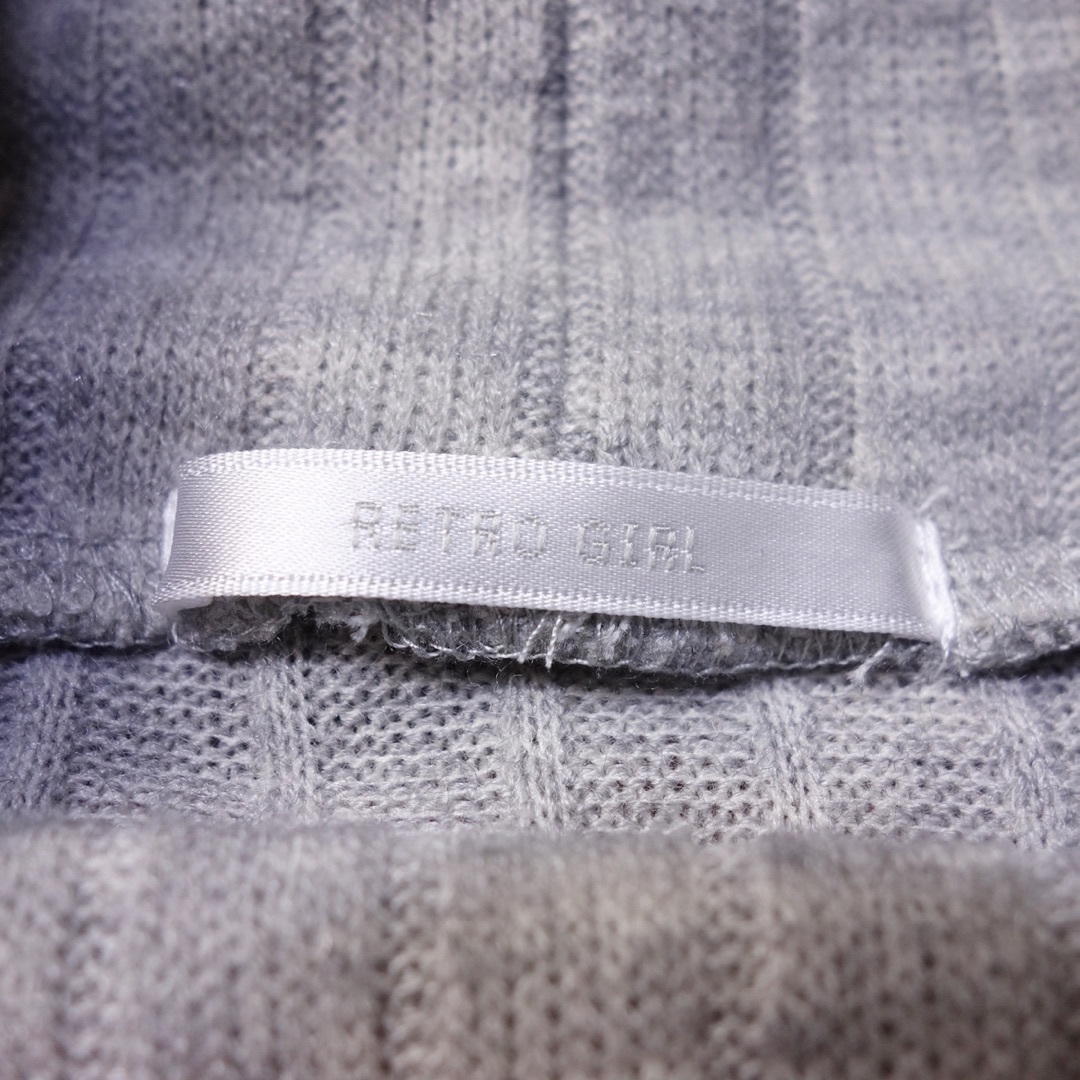 RETRO GIRL(レトロガール)のMサイズ 長袖セーター レトロガール RETRO GIRL グレー FR325 レディースのトップス(ニット/セーター)の商品写真