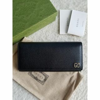 グッチ(Gucci)のGUCCI グッチ ドリアン レザー ロングウォレット 長財布 ブラック(長財布)