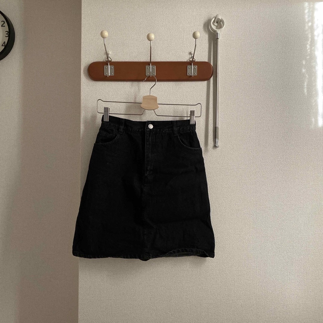 ハイウエストデニムミニスカート レディースのスカート(ミニスカート)の商品写真