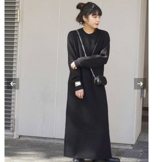 エーピーストゥディオ(AP STUDIO)のAP STUDIOCrew ne neck Knit Onepiece(ロングワンピース/マキシワンピース)