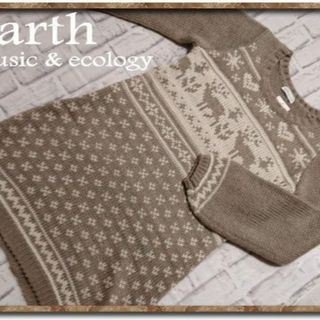 earth music & ecology - アース ミュージック＆エコロジー　アルパカ混ニットチュニック　ワンピース　茶