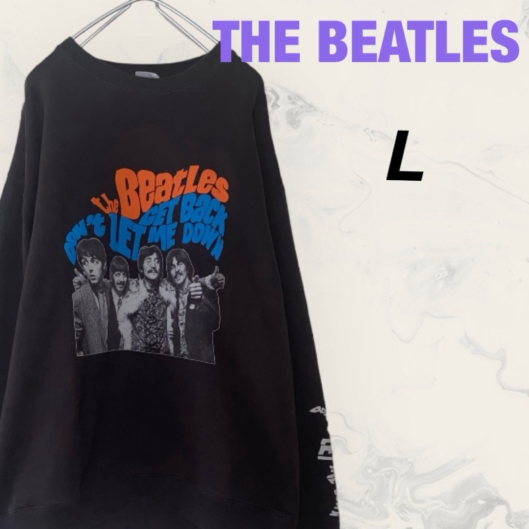 THE BEATLES(ビートルズ)のTHE BEATLES 発泡プリントスウェット トレーナー L ビートルズ 古着 メンズのトップス(スウェット)の商品写真