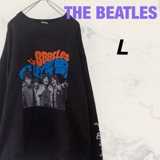 ビートルズ(THE BEATLES)のTHE BEATLES 発泡プリントスウェット トレーナー L ビートルズ 古着(スウェット)