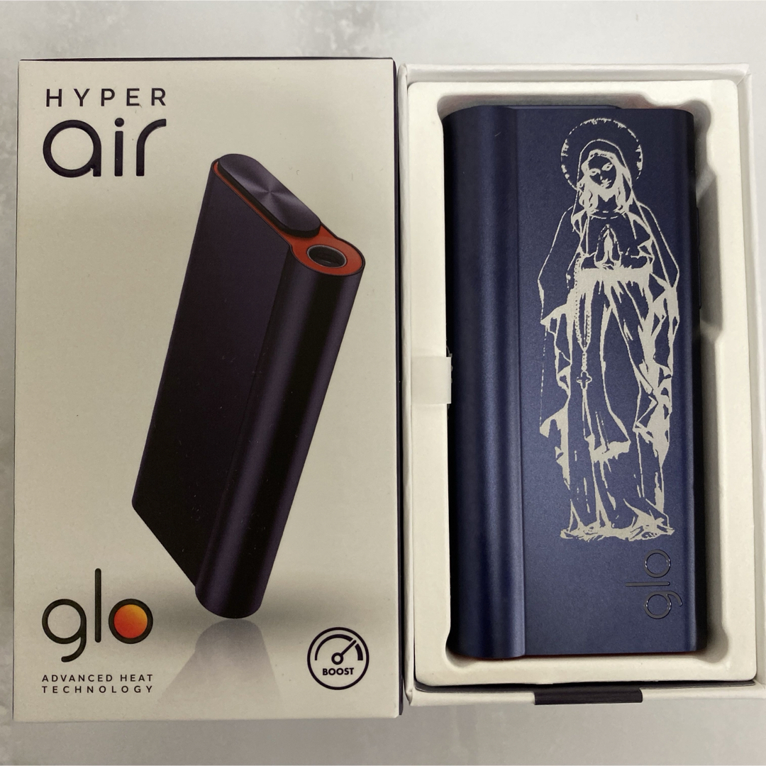 glo(グロー)のマリア レーザー加工 glo hyper air グローハイパー 本体 ネイビー メンズのファッション小物(タバコグッズ)の商品写真
