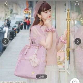 【新品】青木美沙子　しまむら　リュックサック　フリル　リボン　チャーム付きフリルリボン