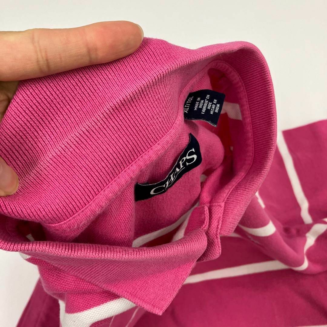 CHAPS チャップス　ポロシャツ　ピンク　古着　オーバーサイズ　ビッグサイズ メンズのトップス(ポロシャツ)の商品写真
