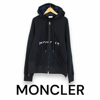 モンクレール(MONCLER)のMONCLER　ジップアップパーカー　フーディ　裏起毛　ダークネイビー　サイズM(パーカー)