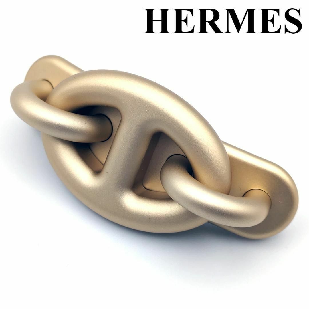 Hermes(エルメス)の極美品【HERMES／エルメス】シェーヌダンクル バレッタ ゴールド レディースのヘアアクセサリー(バレッタ/ヘアクリップ)の商品写真