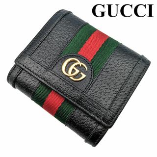 グッチ(Gucci)の極美品【GUCCI／グッチ】レザー シェリーライン GG 折り財布(財布)