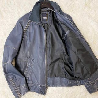 0285a超希少2XL アヴィレックス ラムレザージャケット シングルライダース 羊革