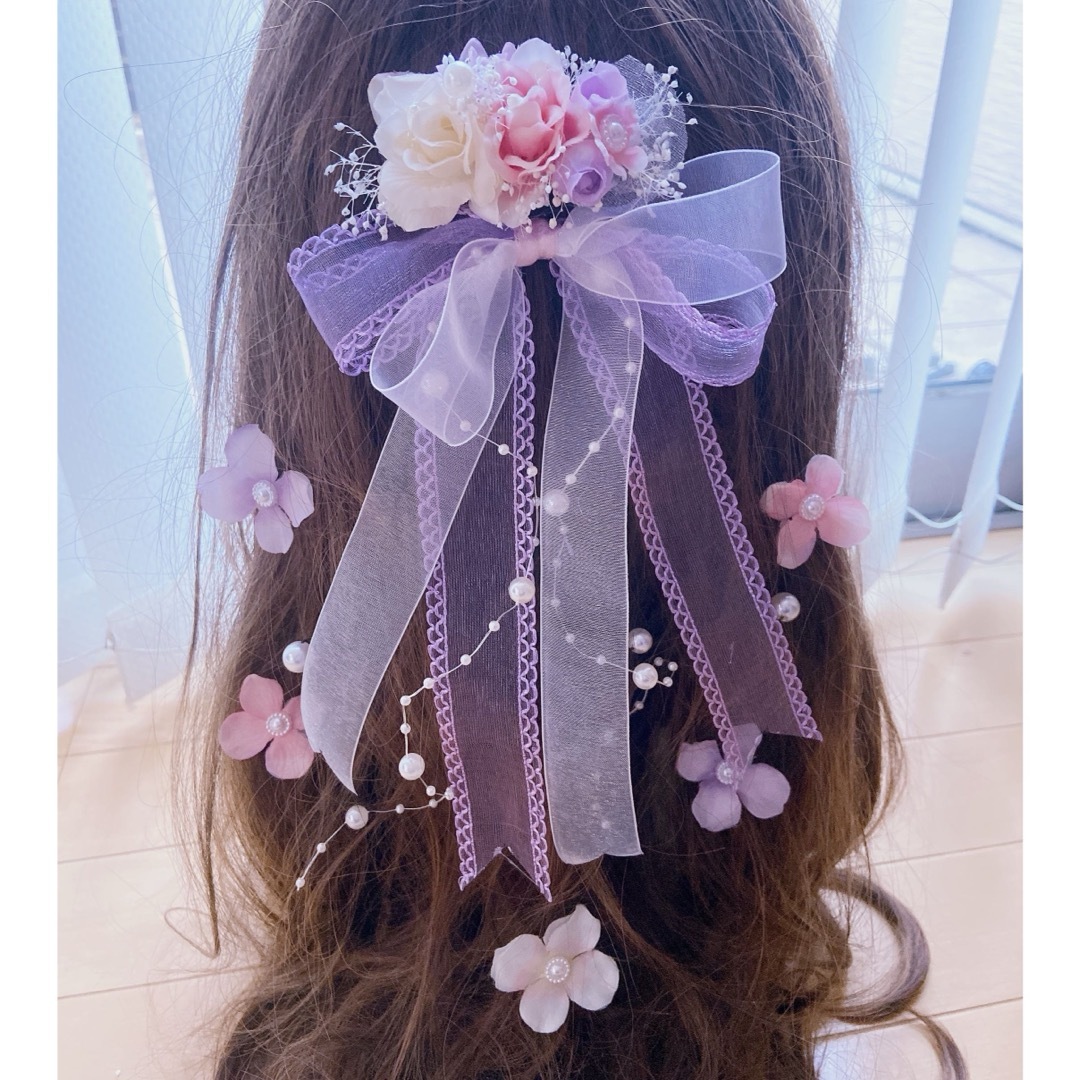 ラプンツェル髪飾り♡キッズ髪飾り♡紫 たやすく 挟むタイプ ラプンツェル髪飾り♡キッズ髪飾り♡紫 たやすく 挟むタイプ