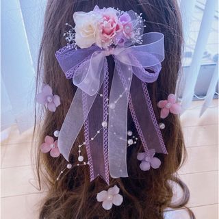 ラプンツェル髪飾り♡キッズ髪飾り♡紫 挟むタイプ ラプンツェル髪飾り♡キッズ髪飾り♡紫 挟むタイプ
