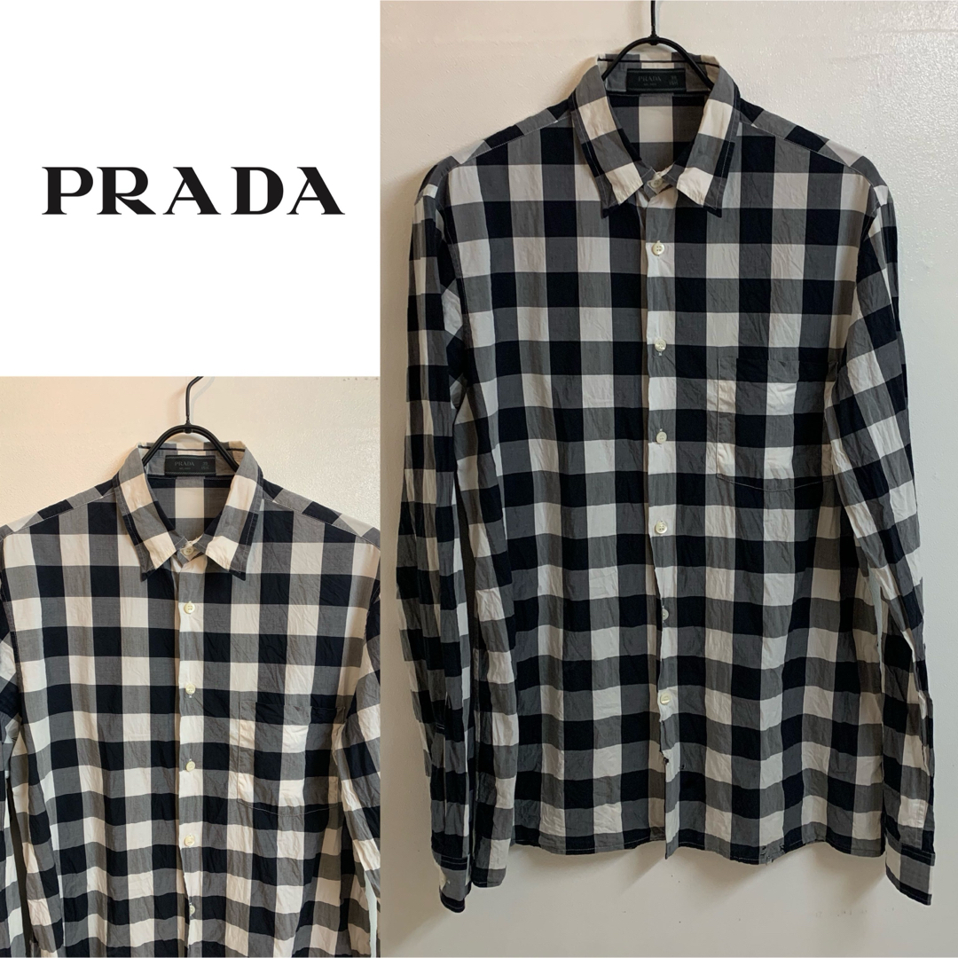 PRADA(プラダ)のPRADA プラダ 2013s ITALY製 チェックシャツ 39/15 1/2 メンズのトップス(シャツ)の商品写真