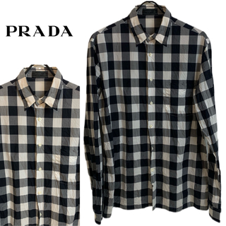 プラダ(PRADA)のPRADA プラダ 2013s ITALY製 チェックシャツ 39/15 1/2(シャツ)