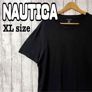 ノーティカ(NAUTICA)のNAUTICA ノーティカ Tシャツ 半袖 裾ロゴ 刺繍 無地 黒 ブラック古着(Tシャツ/カットソー(半袖/袖なし))