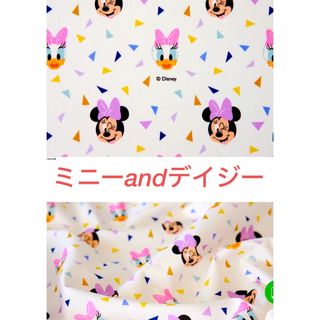 ディズニー(Disney)の直輸入🌈ミニーandデイジー　布　コットン100% ディズニー(生地/糸)