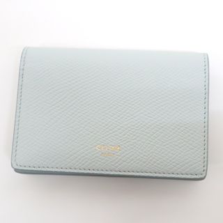 セリーヌ(celine)の【CELINE】セリーヌ 2つ折りカードケース レザー ライトブルー×ゴールド金具 10J813BEL /kt09593hm(パスケース/IDカードホルダー)