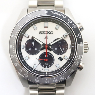 セイコー(SEIKO)の【SEIKO】セイコー プロスペックス・スピードタイマー 腕時計 ソーラー SS シルバー×白・黒文字盤 SBDL095 /kt09596tg(腕時計(アナログ))