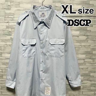 シャツ(shirts)のUSA古着　DSCP　シャンブレーシャツ　XL　水色　ライトブルー　ワーク　米軍(シャツ)