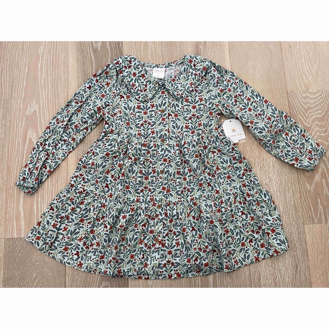 Little Co. by Lauren Conrad「グリーン花ワンピース」 キッズ/ベビー/マタニティのキッズ服女の子用(90cm~)(ワンピース)の商品写真