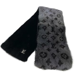 ルイヴィトン(LOUIS VUITTON)のルイヴィトン LOUIS VUITTON マフラー
 モノグラム リバース ミンク M75891 ブラック(マフラー/ショール)