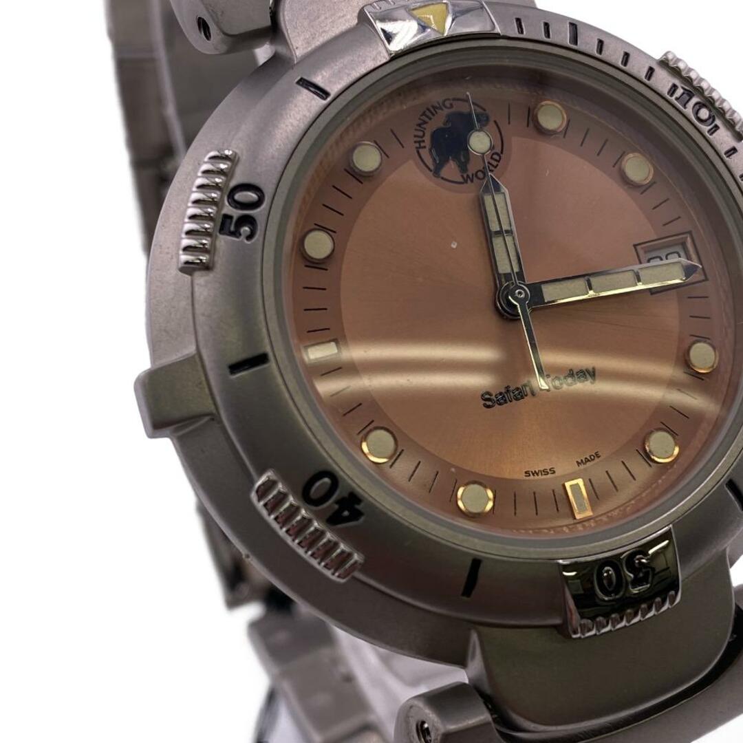 HUNTING WORLD(ハンティングワールド)のハンティングワールド HUNTING WORLD 腕時計
 Safari Today 裏スケ 20ATM 自動巻き オートマ AT シルバー メンズの時計(腕時計(アナログ))の商品写真