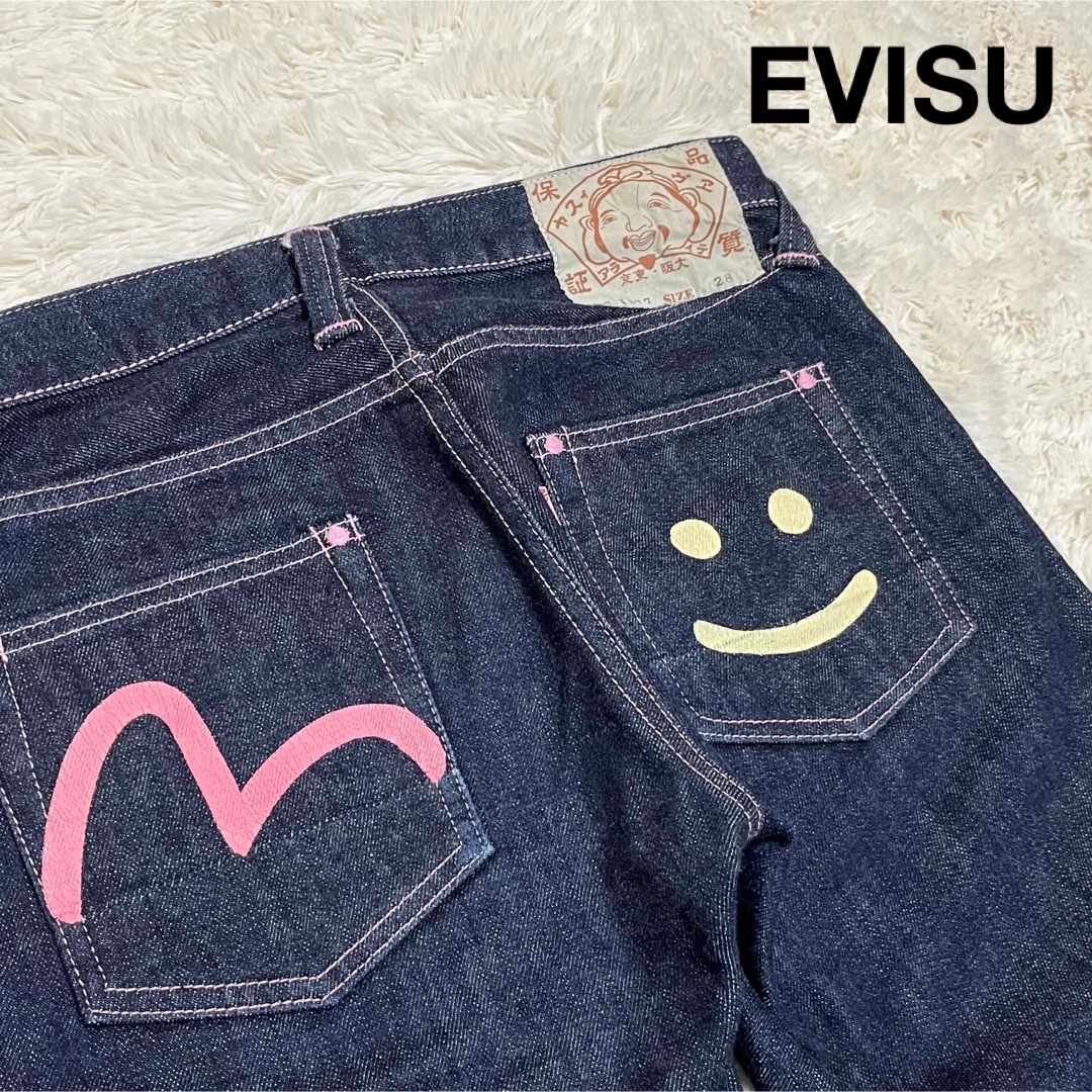 EVISU(エビス)の美品 EVISU カモメ デニムパンツ 赤耳 ジーンズ Gパン スマイル レディースのパンツ(デニム/ジーンズ)の商品写真