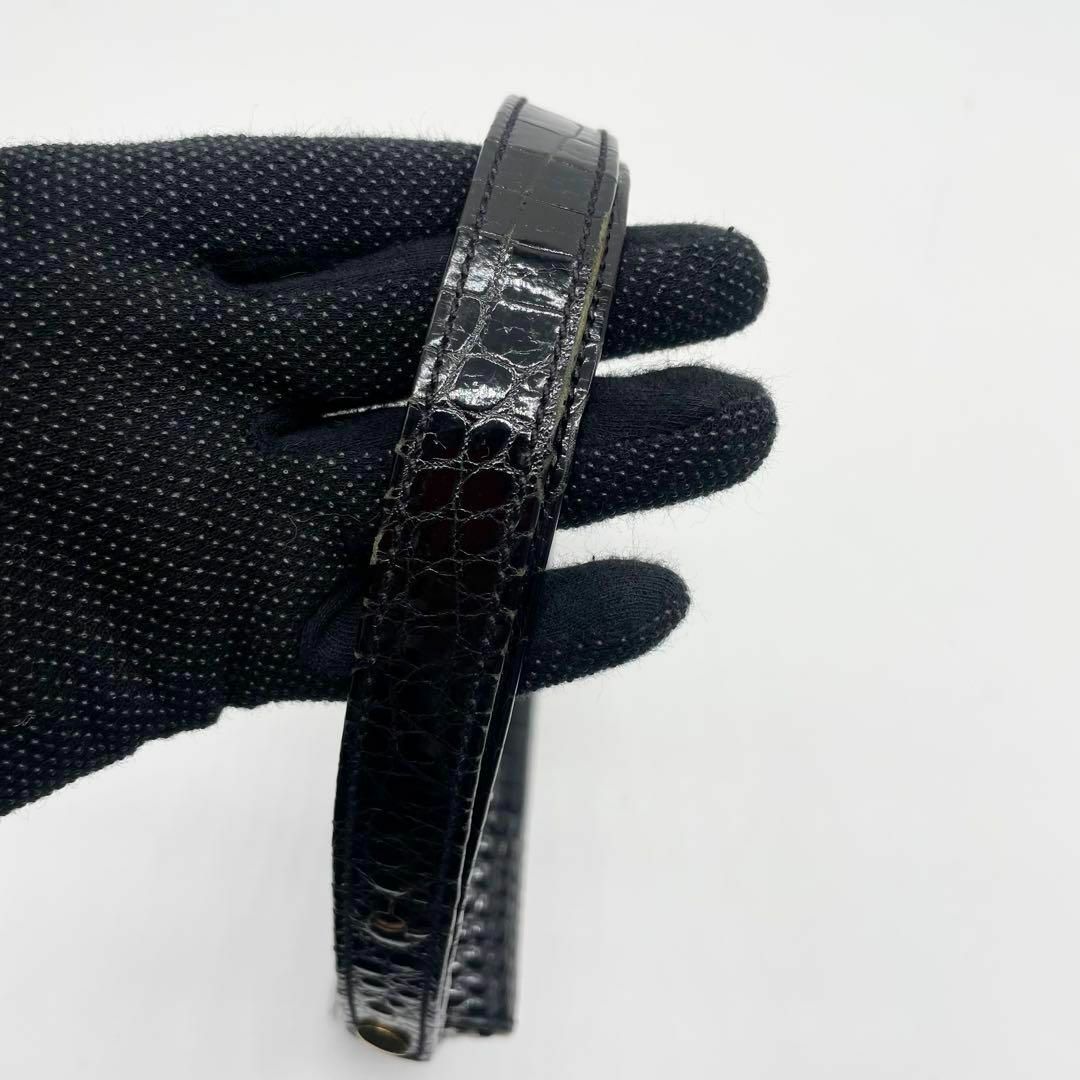 COMTESSE(コンテス)の希少✨コンテス　ショルダーバッグ　シャイニングクロコダイル　黒　ターンロック レディースのバッグ(ショルダーバッグ)の商品写真