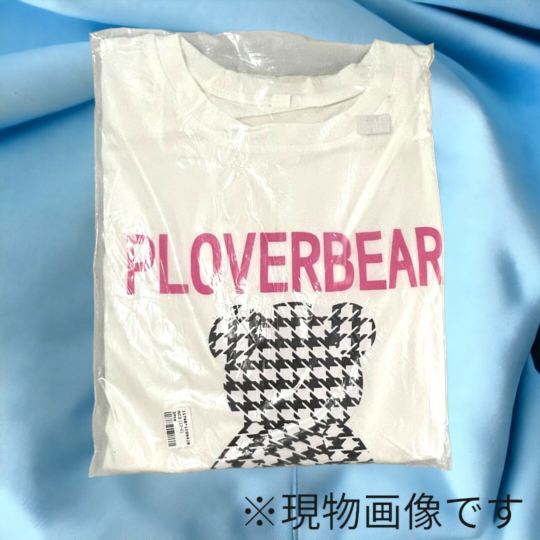 Tシャツ　ホワイト くま　 ビックシルエット レディース 千鳥柄 XL 半袖 レディースのトップス(Tシャツ(半袖/袖なし))の商品写真