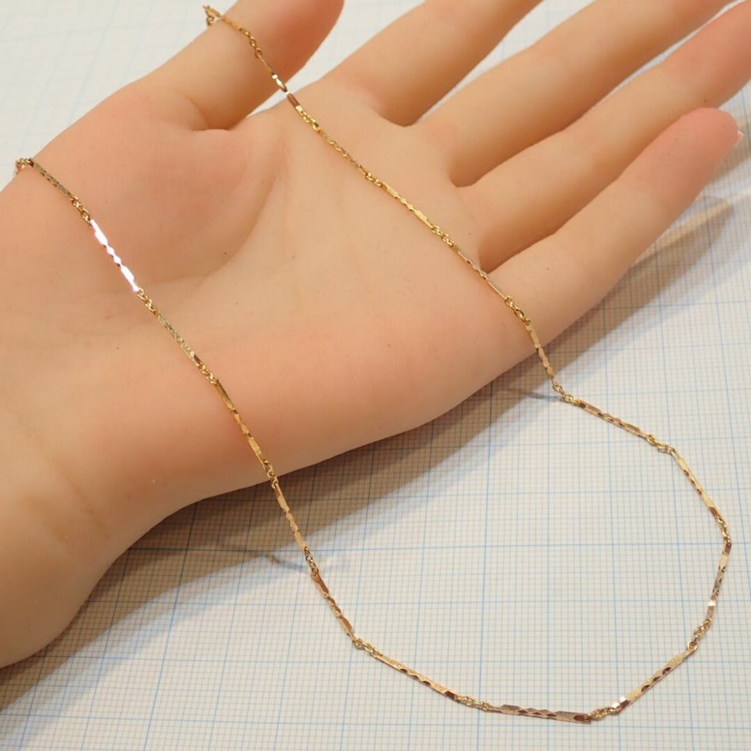■K18切子チェーンネックレス 4.0g 40cm■昭和レトロ アンティーク■