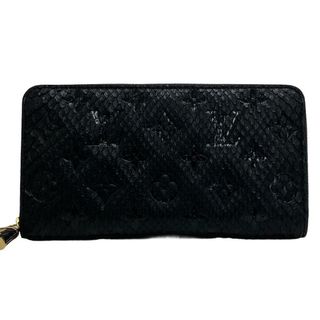 ルイヴィトン(LOUIS VUITTON)のルイヴィトン LOUIS VUITTON 長財布
 モノグラムパイソン ジッピーウォレット ラウンドファスナー N80686 ブラック(財布)