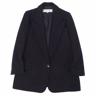 クリスチャンディオール(Christian Dior)の美品 Vintage クリスチャンディオール Christian Dior ジャケット テーラードジャケット シングル ウール アウター レディース S ブラック(テーラードジャケット)