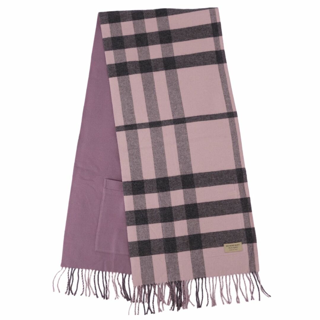 BURBERRY(バーバリー)の美品 バーバリー BURBERRY マフラー ストール ショール チェック柄 カシミヤ ウール イタリア製 メンズ レディース グレー/ブラック レディースのファッション小物(ストール/パシュミナ)の商品写真