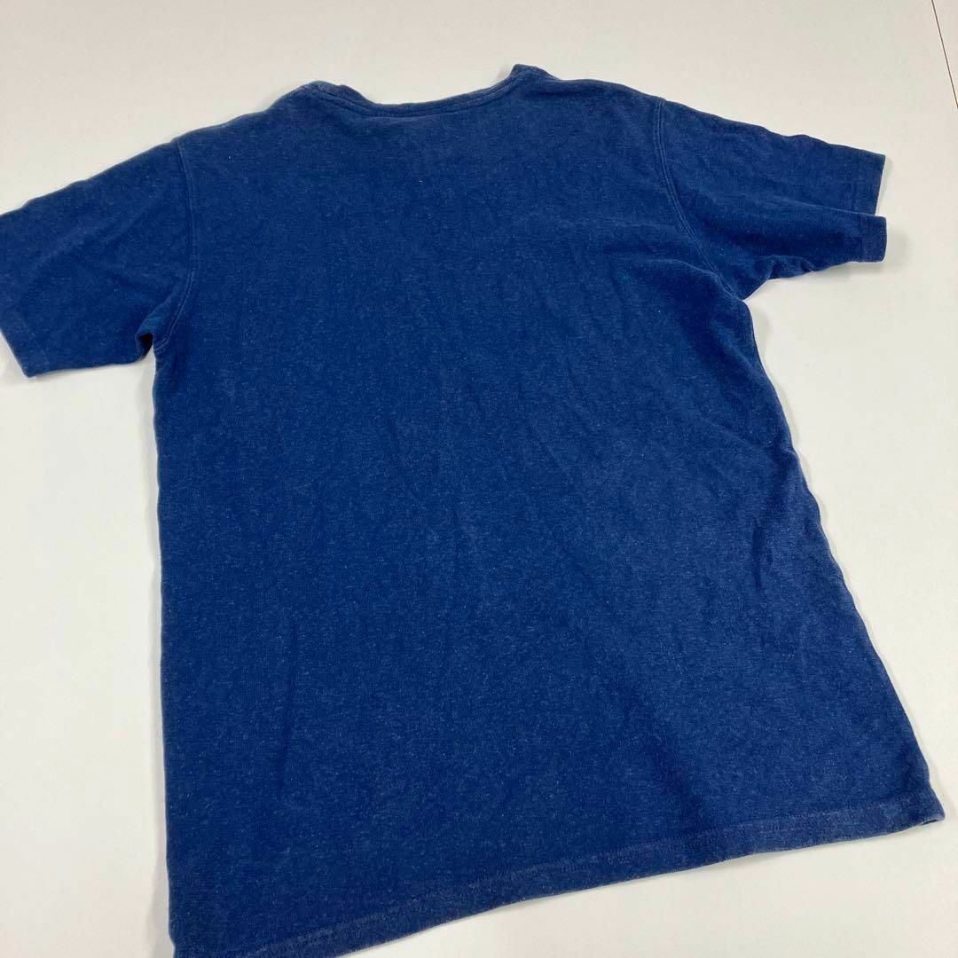 PHATEE(ファッティー)のSTRAW BALE DESIGN リネン　Tシャツ　ポケT 古着　ネイビー メンズのトップス(Tシャツ/カットソー(半袖/袖なし))の商品写真