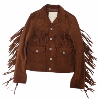 ラルフローレン(Ralph Lauren)の美品 ラルフローレン DENIM & SUPPLY Ralph Lauren ジャケット ウエスタンジャケット フリンジ スウェードレザー アウター メンズ S ブラウン(レザージャケット)