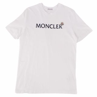 モンクレール(MONCLER)の美品 モンクレール MONCLER Tシャツ カットソー 2021年 半袖 ショートスリーブ ロゴ トップス メンズ L ホワイト(Tシャツ/カットソー(半袖/袖なし))