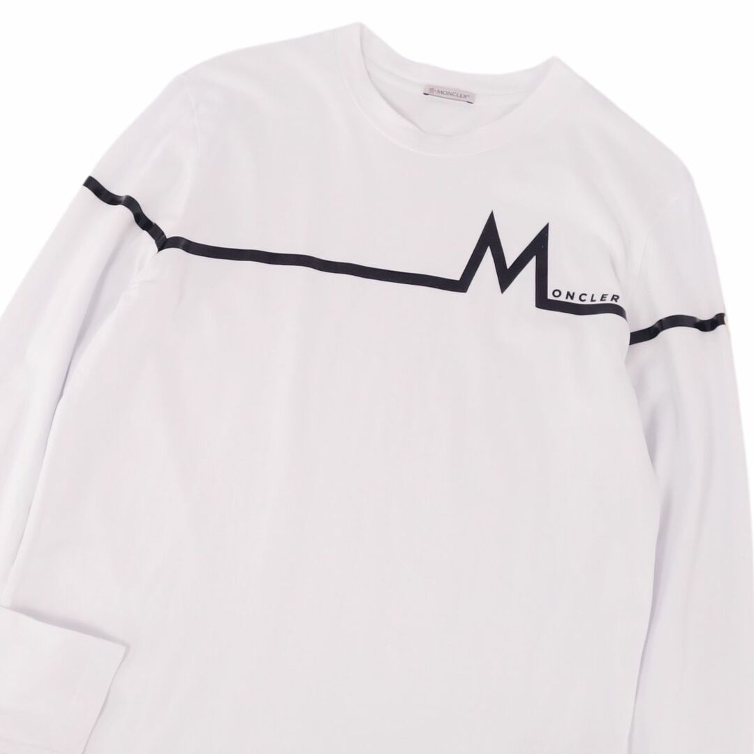 MONCLER(モンクレール)の美品 モンクレール MONCLER Tシャツ カットソー 2021年 ロングスリーブ 長袖 ロゴ トップス メンズ M ホワイト メンズのトップス(Tシャツ/カットソー(半袖/袖なし))の商品写真