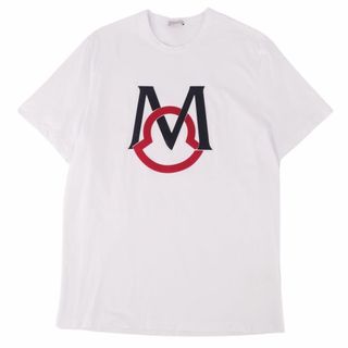 モンクレール(MONCLER)の美品 モンクレール MONCLER Tシャツ カットソー 2020年 半袖 ショートスリーブ ロゴ トップス メンズ XL ホワイト(Tシャツ/カットソー(半袖/袖なし))