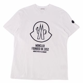 モンクレール(MONCLER)のモンクレール MONCLER Tシャツ カットソー 2021年 半袖 ショートスリーブ ロゴ トップス メンズ XL ホワイト(Tシャツ/カットソー(半袖/袖なし))