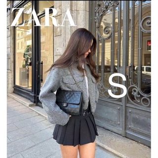 ZARA - Zara ザラ フリンジブルゾン黒 Sサイズの通販 by Sunday ...