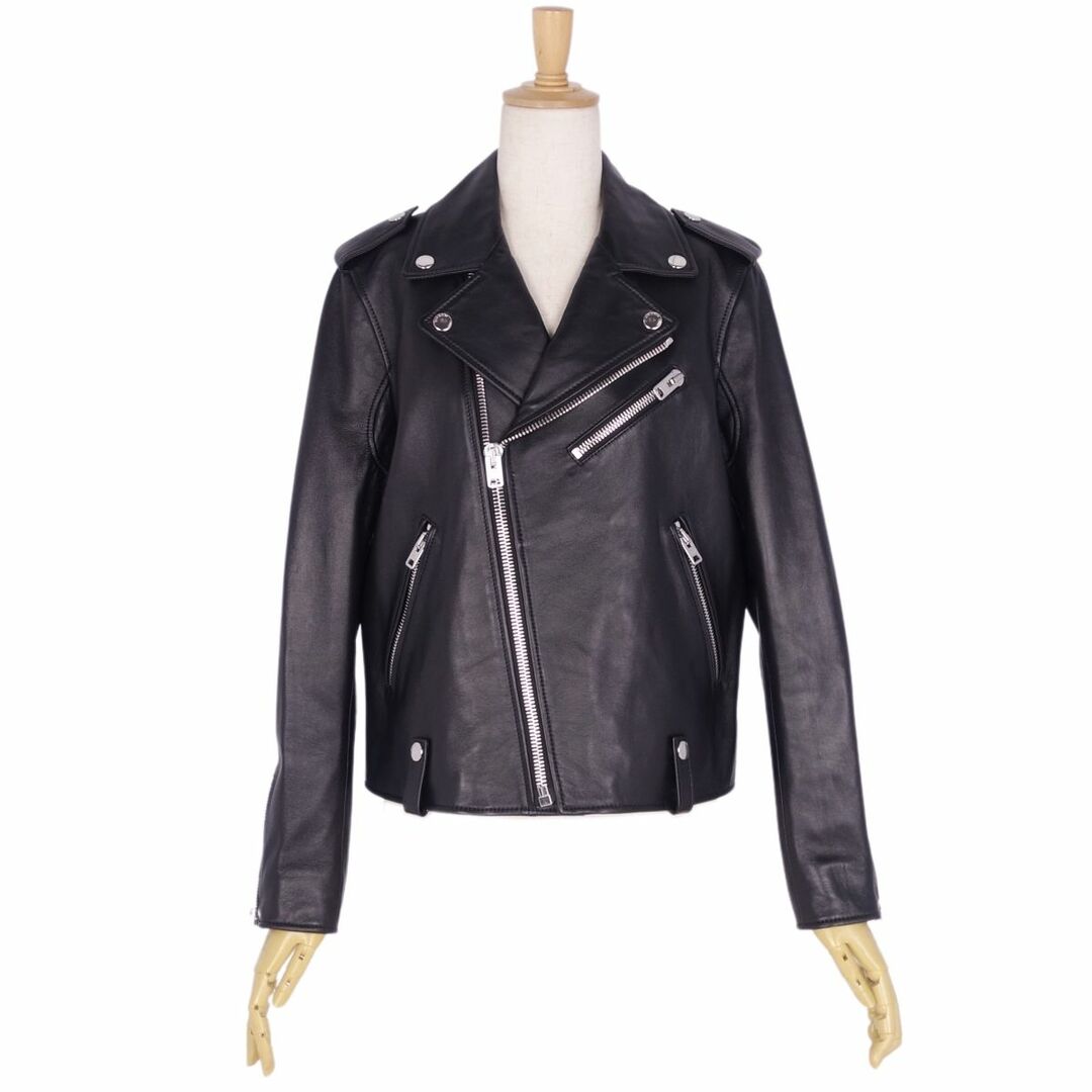 極美品 コーチ COACH ジャケット レザージャケット ダブルライダース Moto Jacket 裏シグネチャー ラムレザー アウター レディース  S ブラック