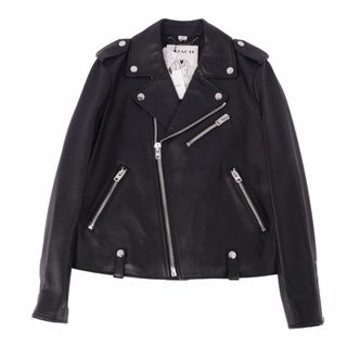 コーチ(COACH)の極美品 コーチ COACH ジャケット レザージャケット ダブルライダース Moto Jacket 裏シグネチャー ラムレザー アウター レディース S ブラック(その他)