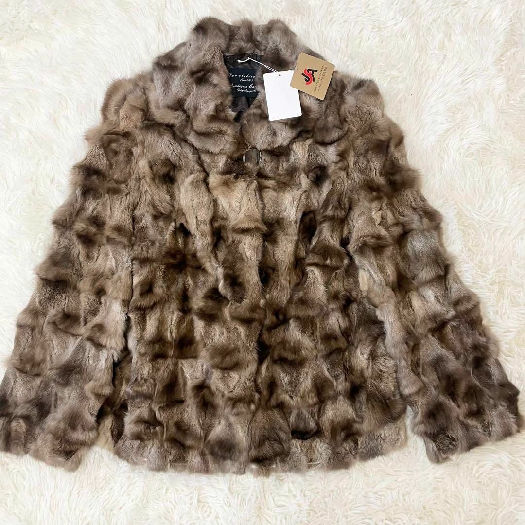 未使用✨Fur atelier Lei セーブルファー ジャケット L ブラウン レディースのジャケット/アウター(毛皮/ファーコート)の商品写真