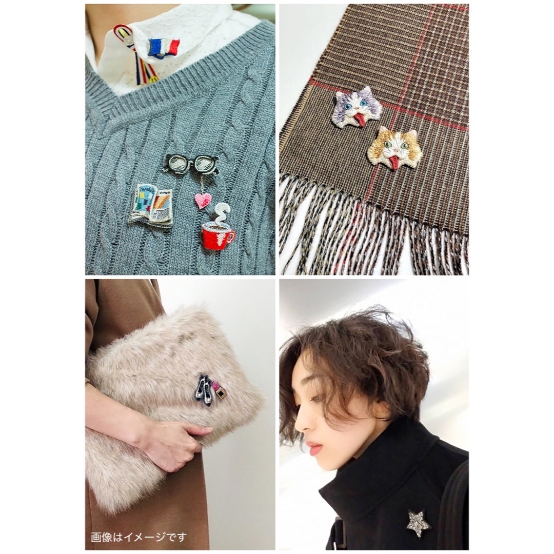 【LM / エルム】ブローチ 電球 新品未使用 / 立体刺繍アクセサリー レディースのアクセサリー(ブローチ/コサージュ)の商品写真