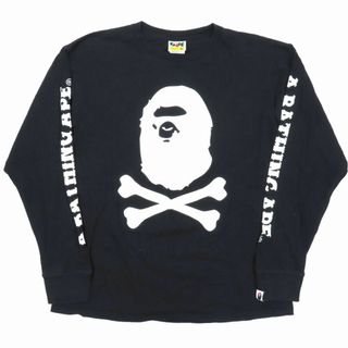 アベイシングエイプ(A BATHING APE)のアベイシングエイプ サル プリント ロゴスリーブ Tシャツ トップス(Tシャツ/カットソー(七分/長袖))